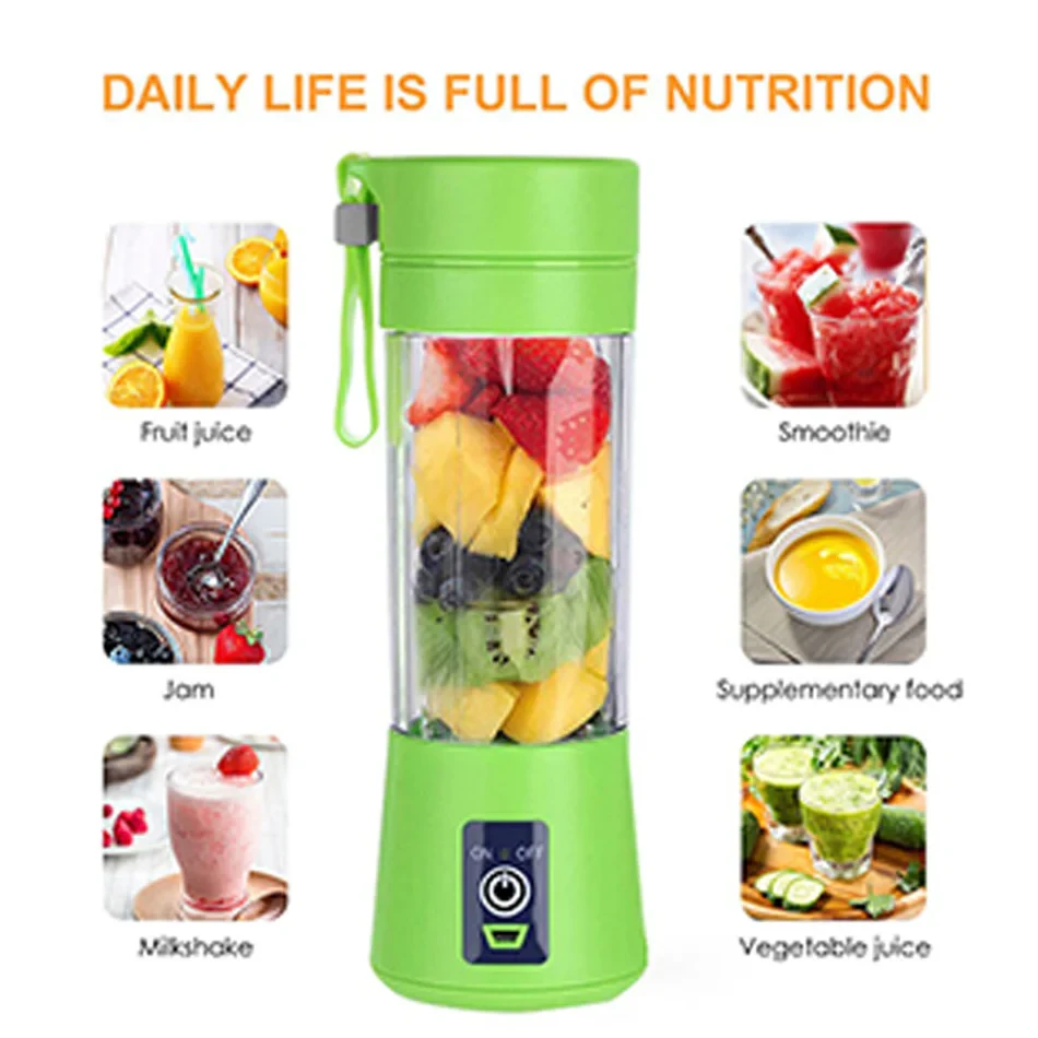 Portable 6 Blade Electric USB Rechargeable Blender