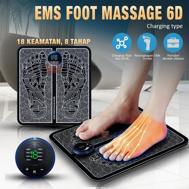 100% High Quality Electric EMS Foot Massager Reflexology Pain Foot Massager USB Rechargeable Body Massager For Men’s And Women Portable Foot Massager Mat/Pad, It Helps Improve Blood Circulation, Relie