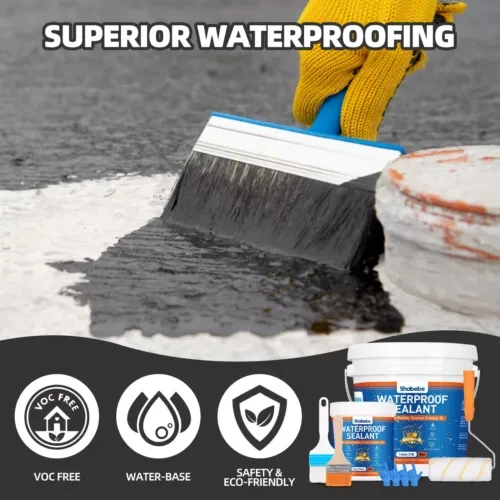 Waterproof Agent 32oz/Black, Liquid Rubber Waterproof Sealant, Industrial Grade Flex Seal Liquid Waterproof Glue, Anti-Leakage Waterproof Adhesive Coating for Bathroom, Kitchen, Garden, Roofs, Walls