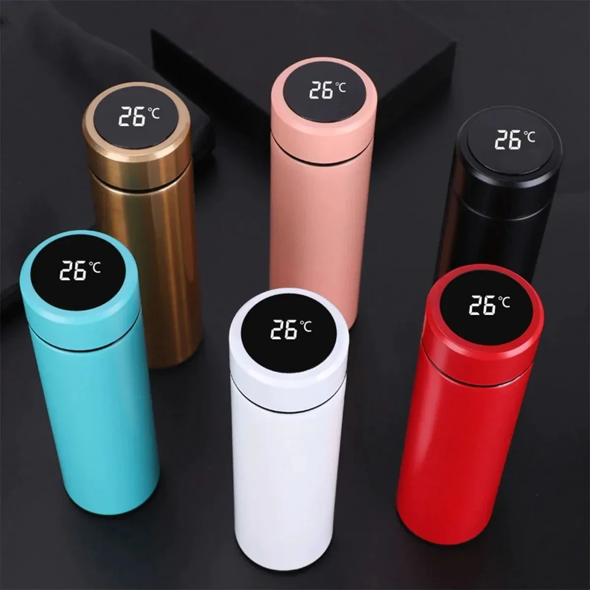 Smart LED Temperature Water Bottle 500ml | Stainless Steel Hot & Cold Bottles with Vacuum Thermos Flask Temperature Water Bottle, Smart Thermos Water Bottle, LED Temperature Display Vacuum Flask Therm