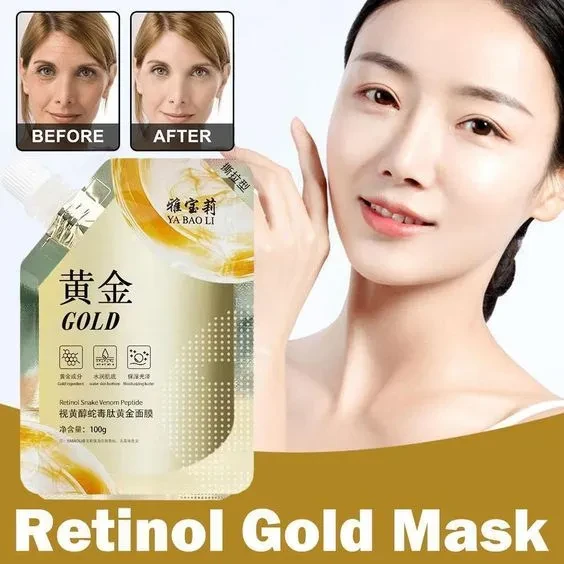 Retinol Gold Mask Deep Moisturizing Brightening Anti-aging Lifting Oil Tear-off Wrinkle Shrink Mud Mask Firming Control Facial 100ML