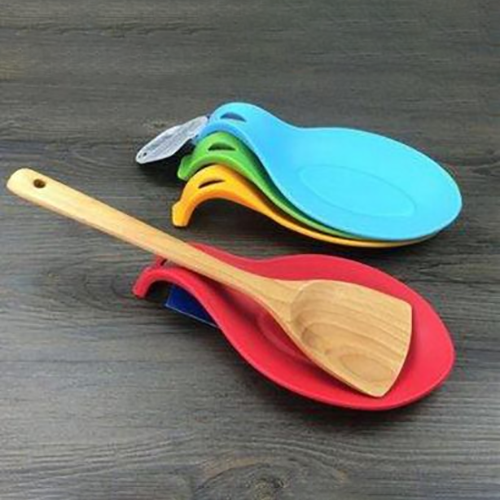 Random Color - Soft Silicone Spoon Holder Insulation Mat Silicone Heat